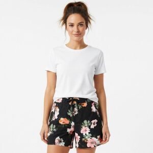 Tangerine Black Floral Print Running Shorts With Liner Size XL